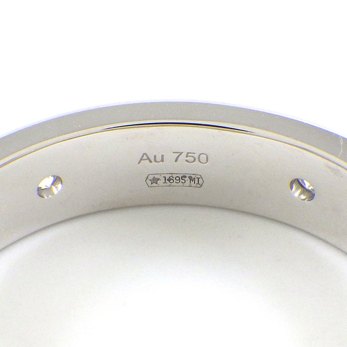 グッチ GUCCI リング アイコン インターロッキングG GG ロゴ 6ポイント ダイヤモンド K18WG 14.5号 / #15 【中古】