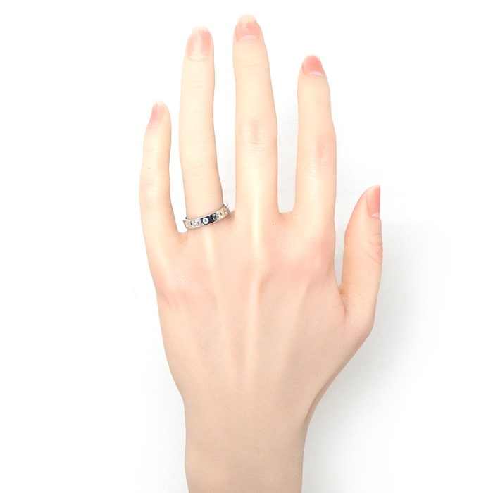 グッチ GUCCI リング アイコン インターロッキングG GG ロゴ 6ポイント ダイヤモンド K18WG 14.5号 / #15 【中古】