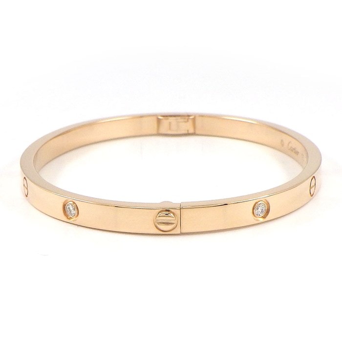 カルティエ Cartier ブレスレット ラブ ブレス SM B6047615 ハーフ 6ポイント ダイヤモンド 計0.15ct K18PG / #15 【箱・保付き】 【中古】