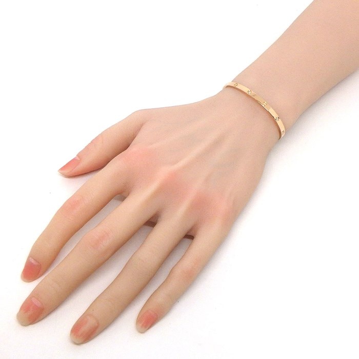 カルティエ Cartier ブレスレット ラブ ブレス SM B6047615 ハーフ 6ポイント ダイヤモンド 計0.15ct K18PG / #15 【箱・保付き】 【中古】