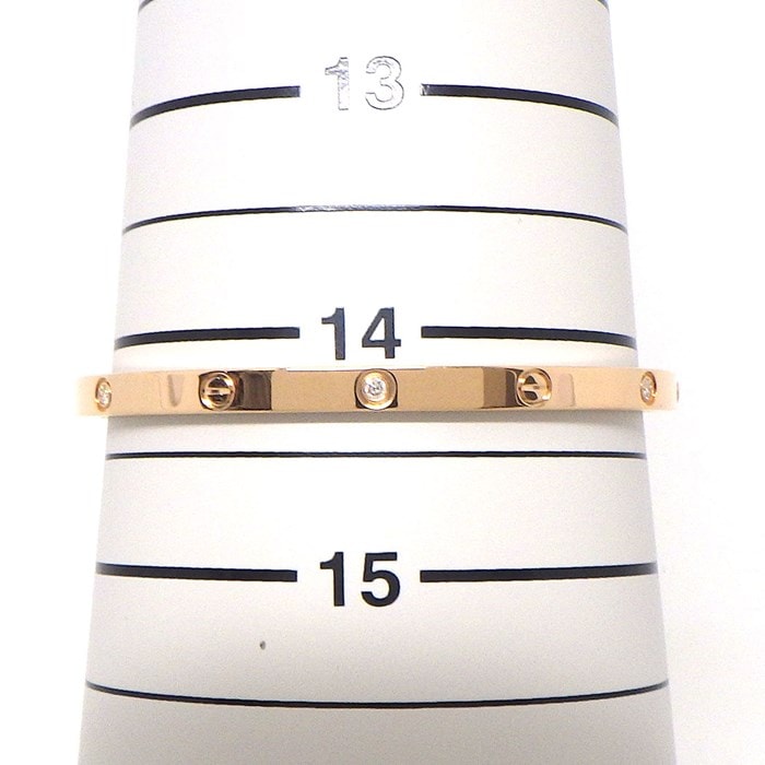 カルティエ Cartier ブレスレット ラブ ブレス SM B6047615 ハーフ 6ポイント ダイヤモンド 計0.15ct K18PG / #15 【箱・保付き】 【中古】