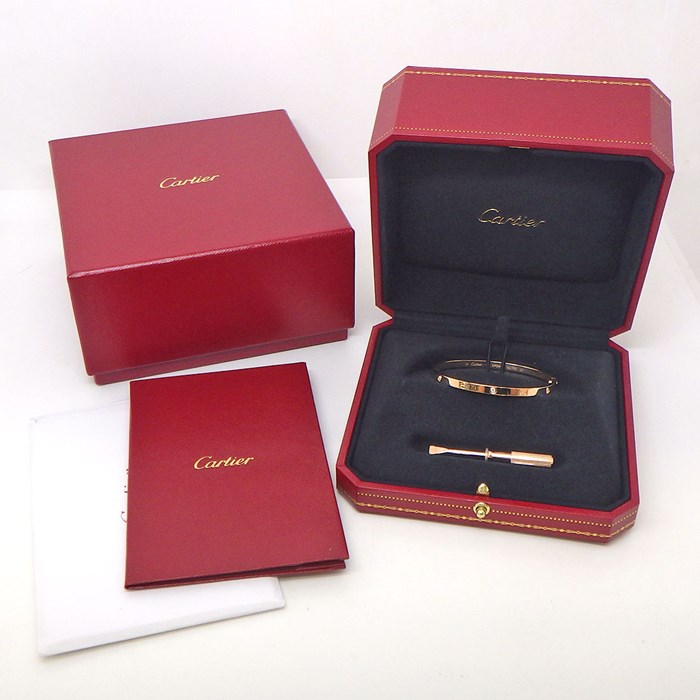 カルティエ Cartier ブレスレット ラブ ブレス SM B6047615 ハーフ 6ポイント ダイヤモンド 計0.15ct K18PG / #15 【箱・保付き】 【中古】