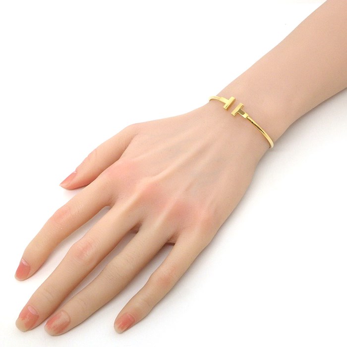 ティファニー Tiffany & Co. バングル Tワイヤー ミディアム 60010761 K18YG / #S 【中古】