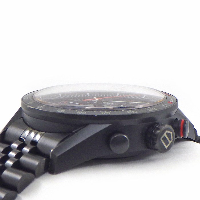 タグ・ホイヤー TAG Heuer 腕時計 カレラ キャリバー16 日産ニスモ限定 CV2A82.FC6237 デイデイト カレンダー クロノグラフ 裏スケ グレー/レッドライン ブラック文字盤 黒 チタン セラミック SS 自動巻き 【箱・保付き】 【中古】