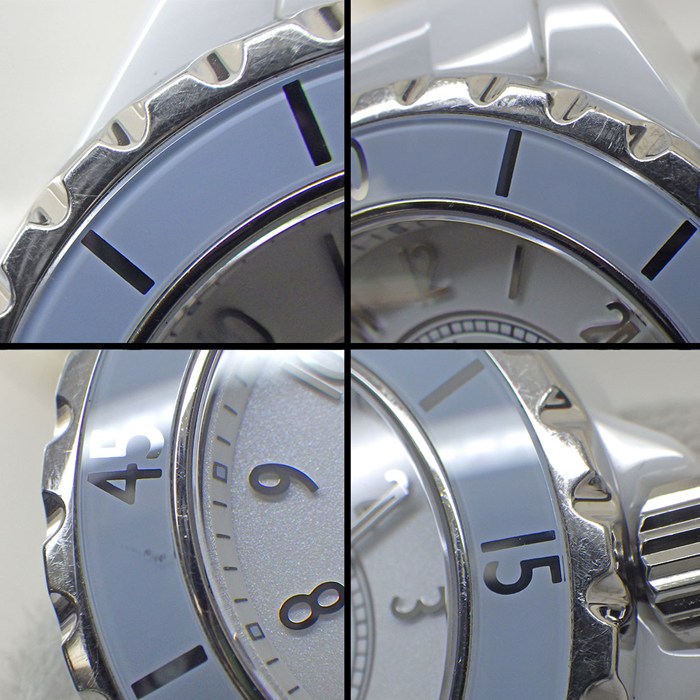 シャネル CHANEL 腕時計 J12 H4340 ソフトブルー 世界1200本限定モデル デイト 回転ベゼル 夜光インデックス 夜光針 ホワイト文字盤 SS セラミック クオーツアナログ 【中古】