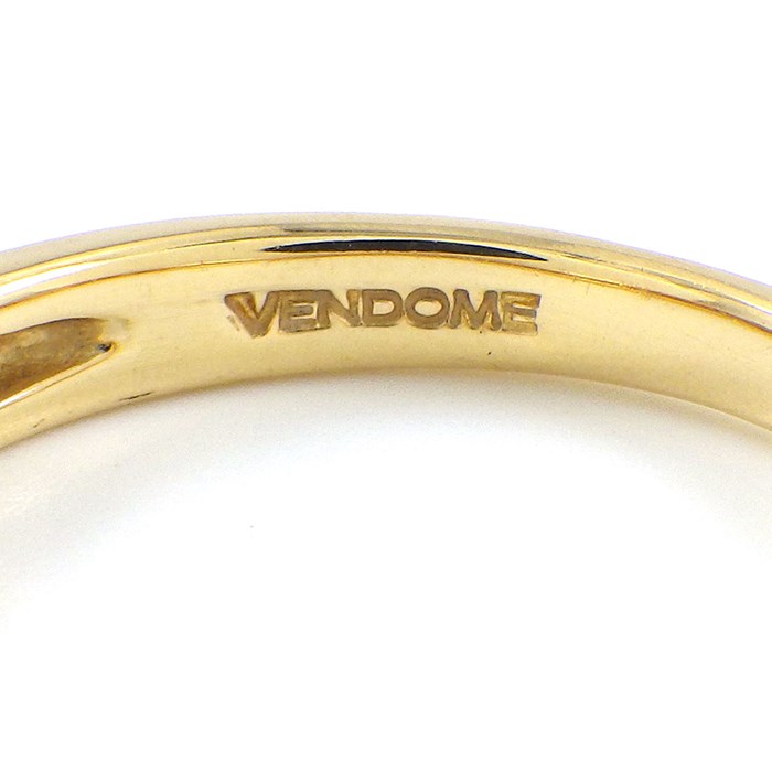 ヴァンドーム VENDOME リング クロスモチーフ スウィング ドロップ 6ポイント ダイヤモンド K18YG 9号 【中古】