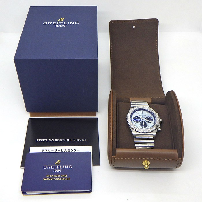 ブライトリング Breitling 腕時計 クロノマット B01 42 ジャパンエディション AB0134A21C1A1 50本限定 デイト クロノグラフ スモールセコンド ダイヤベゼル アイスブルー文字盤 SS 自動巻き 【箱・保付き】 【中古】