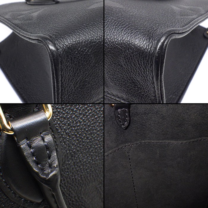 ルイ・ヴィトン LOUIS VUITTON トートバッグ オンザゴー PM M45653 ブラック モノグラムアンプラントレザー ゴールド金具 【中古】