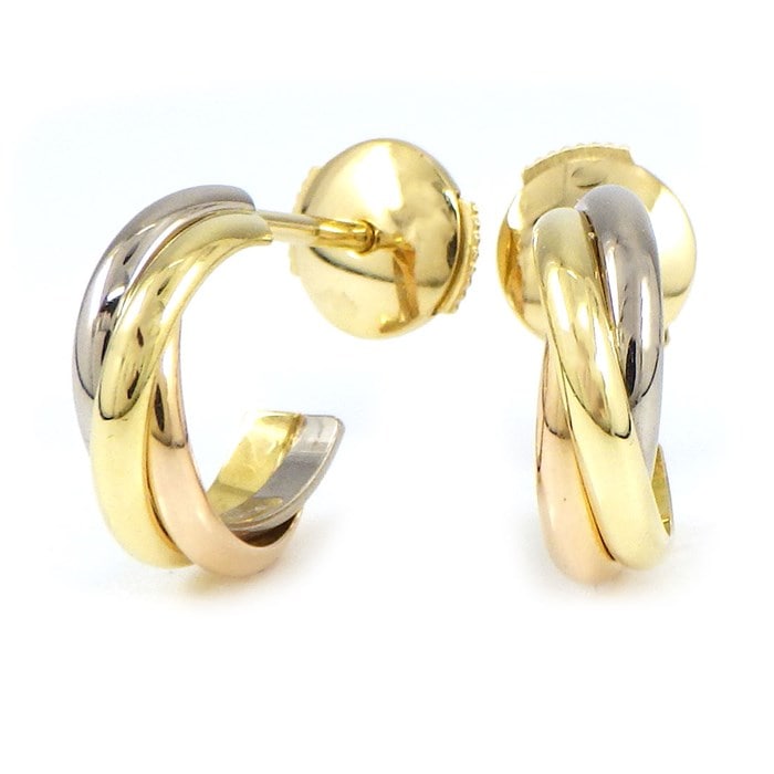 カルティエ　トリニティ　ピアス　スリーカラー K18YG　K18WG　K18PG カルティエ Cartier】ピアス トリニティ スリーカラー K18PG