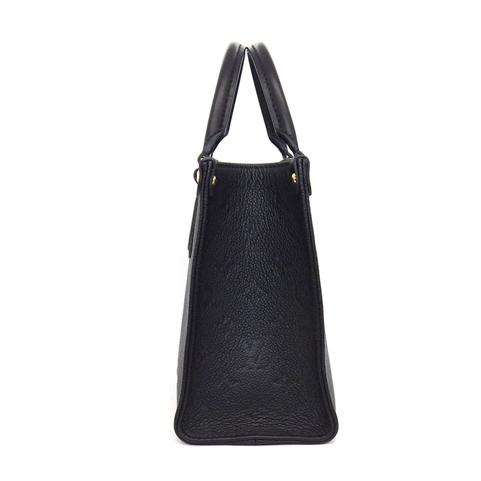 ルイ・ヴィトン LOUIS VUITTON トートバッグ オンザゴー PM M45653 ブラック モノグラムアンプラントレザー ゴールド金具 【中古】