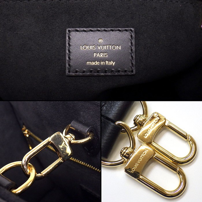 ルイ・ヴィトン LOUIS VUITTON トートバッグ オンザゴー PM M45653 ブラック モノグラムアンプラントレザー ゴールド金具 【中古】
