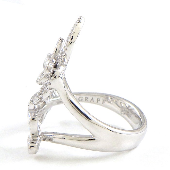 グラフ Graff GRAFF リング トリプル バタフライ シルエット RGR790 ダイヤモンド 0.45ct K18WG 9号 【中古】