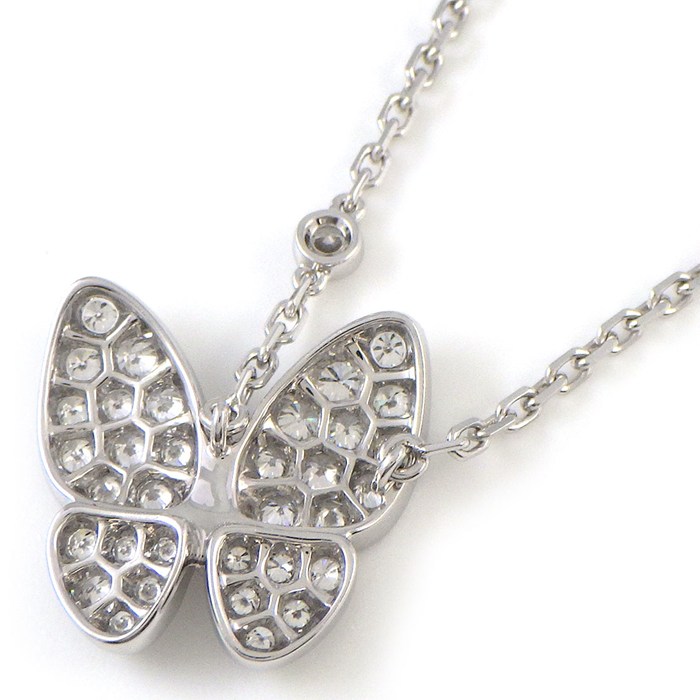 ヴァンクリーフ＆アーペル Van Cleef & Arpels ネックレス パピヨン VCARO3M400 バタフライ パヴェ 36ポイント ダイヤモンド 計0.88ct K18WG 【箱・保付き】 【中古】