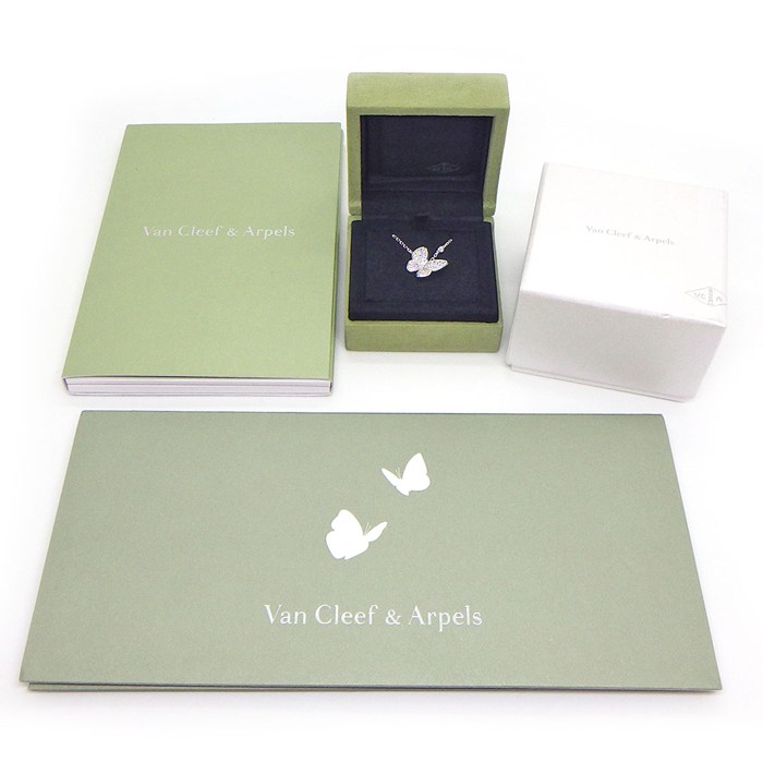 ヴァンクリーフ＆アーペル Van Cleef & Arpels ネックレス パピヨン VCARO3M400 バタフライ パヴェ 36ポイント ダイヤモンド 計0.88ct K18WG 【箱・保付き】 【中古】