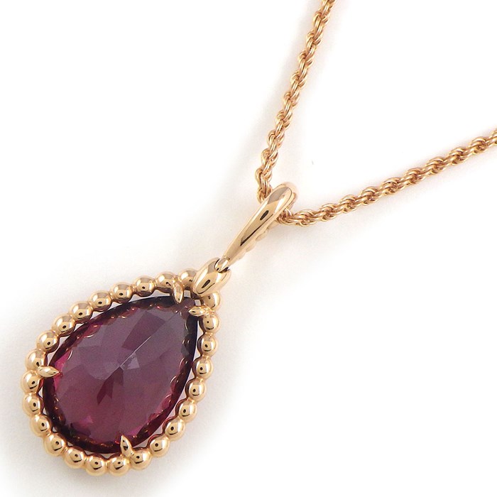 ブシュロン BOUCHERON ネックレス セルパンボエム ミディアム ドロップモチーフ ツイストチェーン ペアシェイプ ガーネット K18PG 【箱・保付き】 【中古】