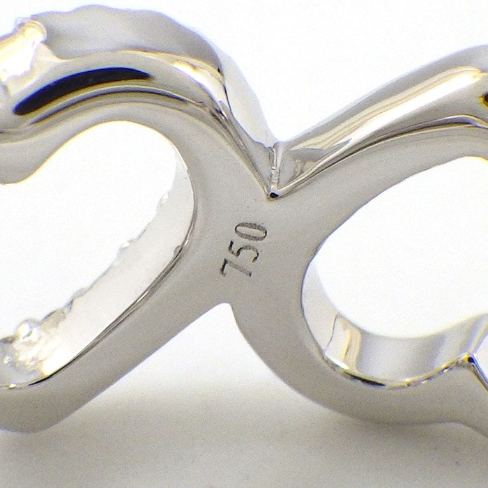 ティファニー Tiffany & Co. リング メトロハート ダイヤモンド K18WG 11.5号 【中古】