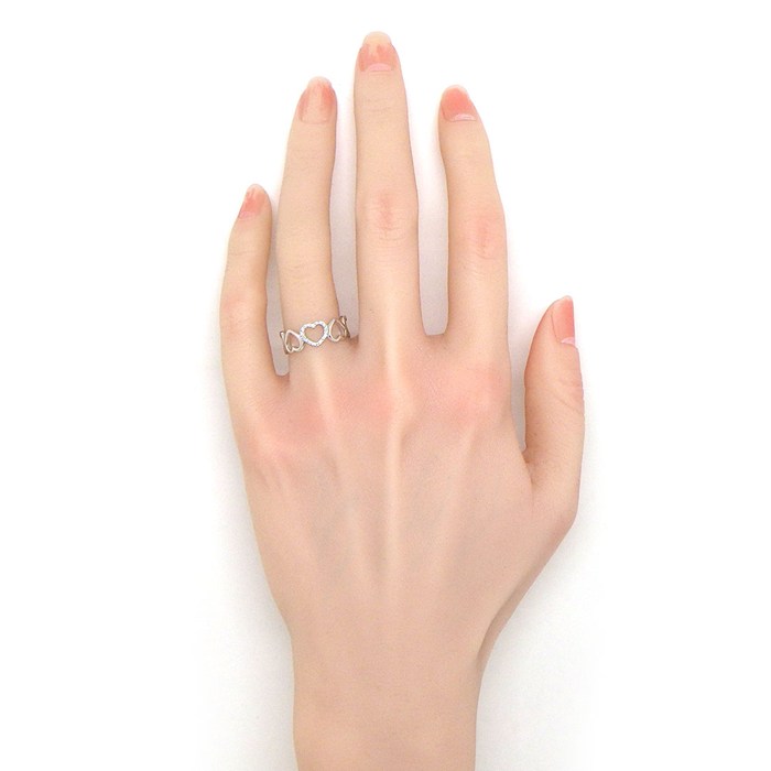 ティファニー Tiffany & Co. リング メトロハート ダイヤモンド K18WG 11.5号 【中古】