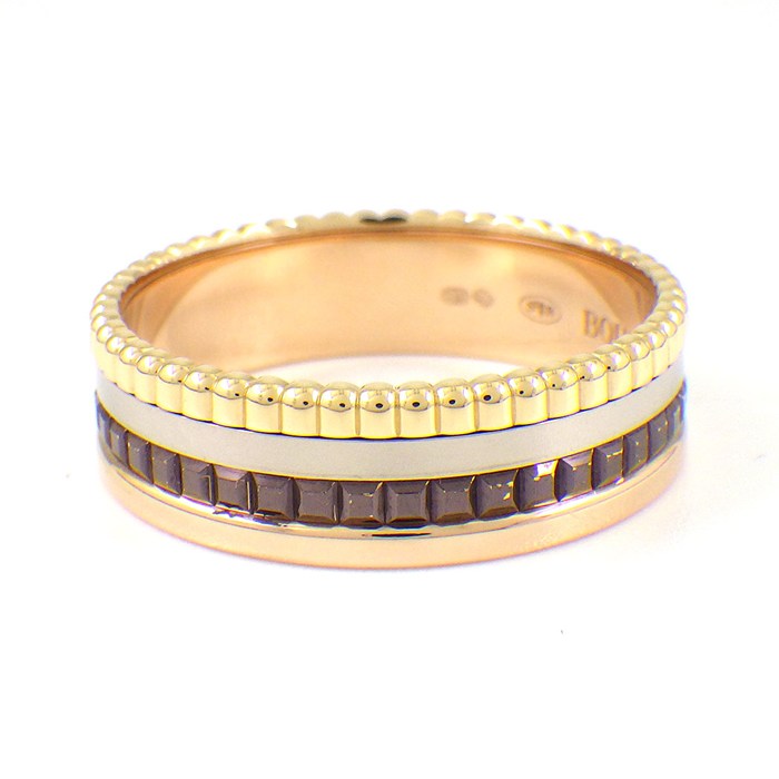 ブシュロン BOUCHERON リング キャトル クラシック スモール JRG00290 K18PG K18WG K18YG ブラウン PVD 23号 / #64 【箱・保付き】 【中古】