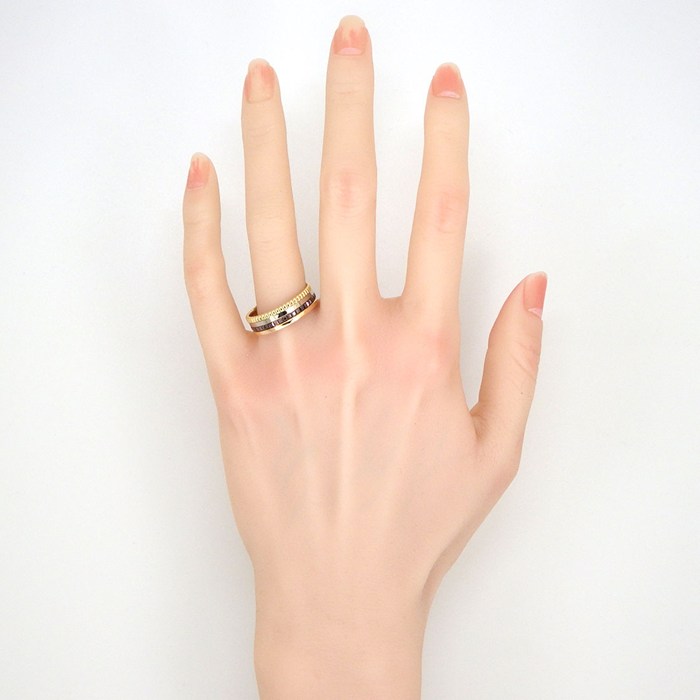 ブシュロン BOUCHERON リング キャトル クラシック スモール JRG00290 K18PG K18WG K18YG ブラウン PVD 23号 / #64 【箱・保付き】 【中古】