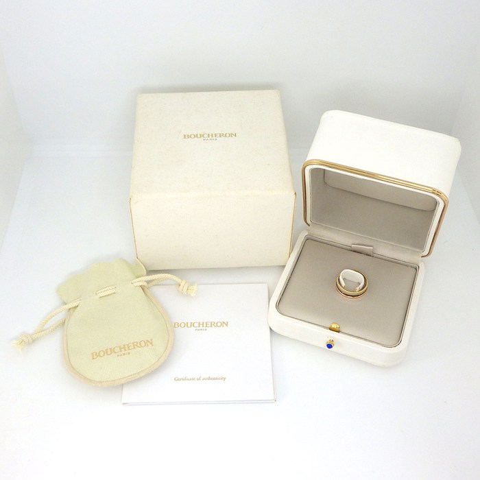 ブシュロン BOUCHERON リング キャトル クラシック スモール JRG00290 K18PG K18WG K18YG ブラウン PVD 23号 / #64 【箱・保付き】 【中古】