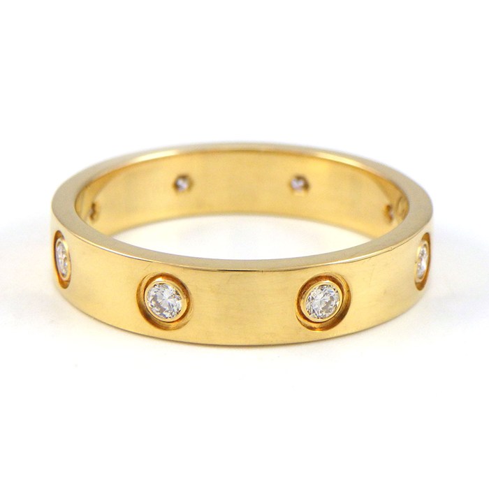 カルティエ Cartier リング ラブ スモールモデル SM B4056252 フル 8ポイント ダイヤモンド 0.19ct K18YG 12号 / #52 【中古】