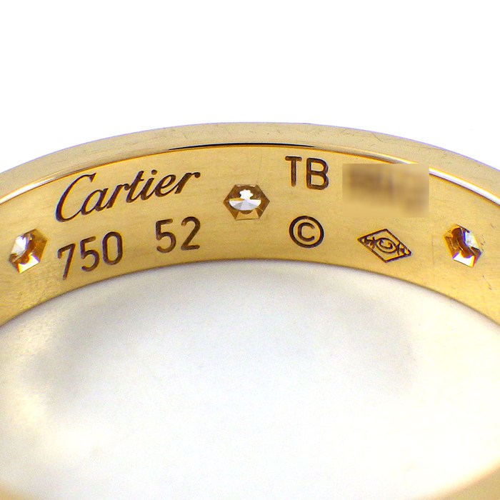 カルティエ Cartier リング ラブ スモールモデル SM B4056252 フル 8ポイント ダイヤモンド 0.19ct K18YG 12号 / #52 【中古】