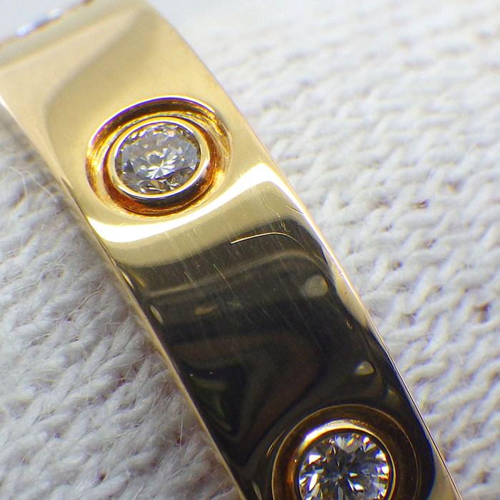 カルティエ Cartier リング ラブ スモールモデル SM B4056252 フル 8ポイント ダイヤモンド 0.19ct K18YG 12号 / #52 【中古】