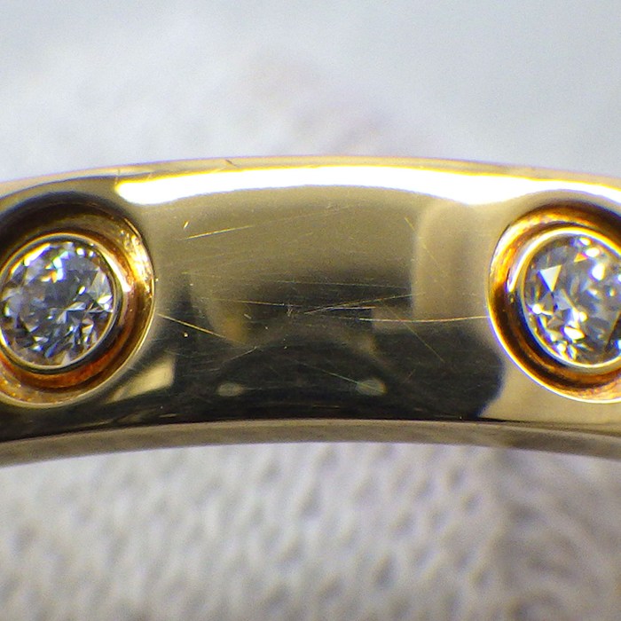 カルティエ Cartier リング ラブ スモールモデル SM B4056252 フル 8ポイント ダイヤモンド 0.19ct K18YG 12号 / #52 【中古】