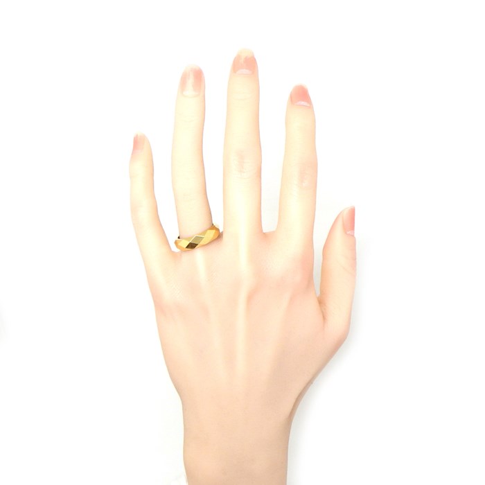 ブシュロン BOUCHERON リング ファセット ラージ K18YG 16号 / #56 【箱・保付き】 【中古】