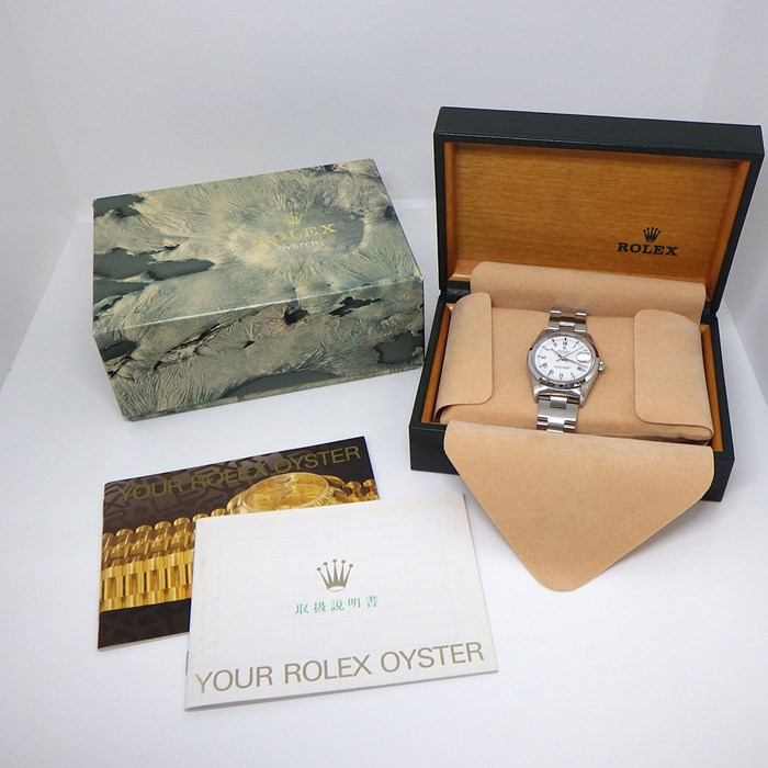 ロレックス Rolex 腕時計 オイスター パーペチュアル デイト 15200 X番 1991年製 ローマンインデックス カレンダー ホワイト 文字盤 SS 自動巻き 【箱・保付き】 【中古】