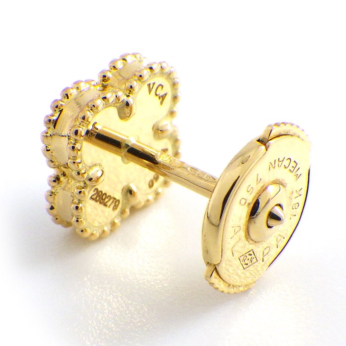 ヴァンクリーフ＆アーペル Van Cleef & Arpels ピアス スウィート アルハンブラ ホワイト シェル K18YG ※片方のみ 【中古】