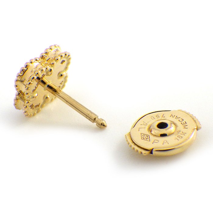 ヴァンクリーフ＆アーペル Van Cleef & Arpels ピアス スウィート アルハンブラ ホワイト シェル K18YG ※片方のみ 【中古】