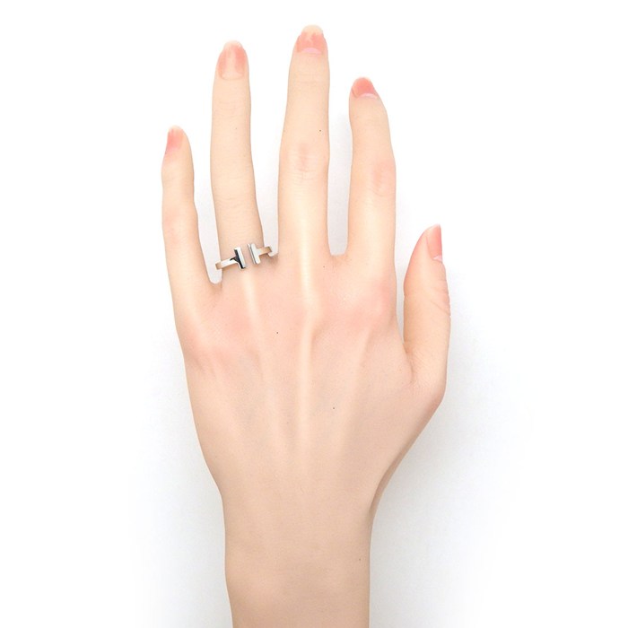 ティファニー Tiffany & Co. リング Tスクエア 60147110 K18WG 12号 【中古】