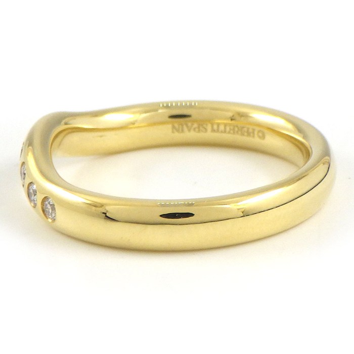 ティファニー Tiffany & Co. リング カーブド バンド ワイド 60016234 9ポイント ダイヤモンド 0.10ct K18YG 8号 【中古】