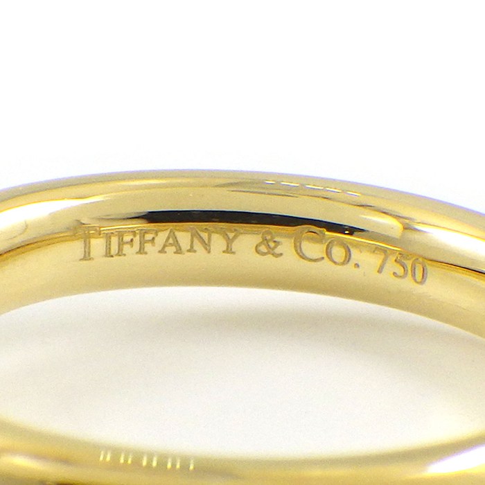 ティファニー Tiffany & Co. リング カーブド バンド ワイド 60016234 9ポイント ダイヤモンド 0.10ct K18YG 8号 【中古】