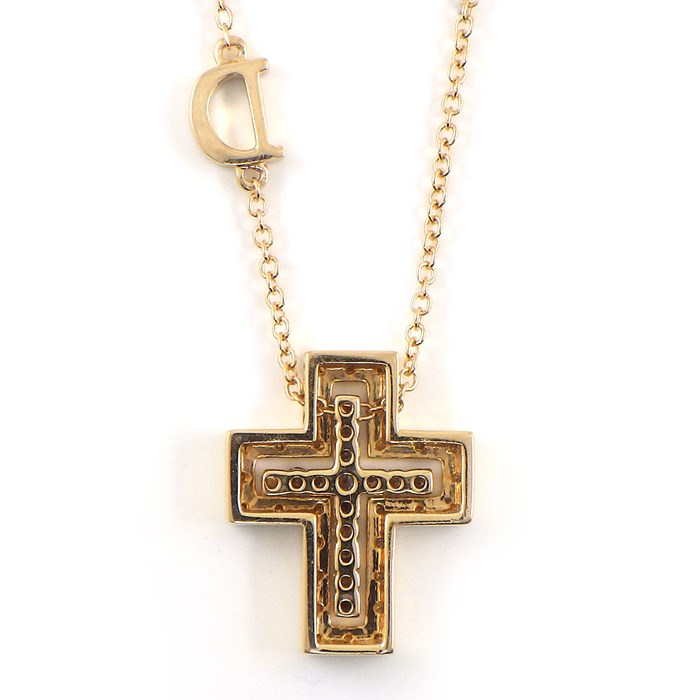 ダミアーニ DAMIANI ネックレス ベル エポック XXS ダブル クロス ダイヤモンド K18PG 【中古】