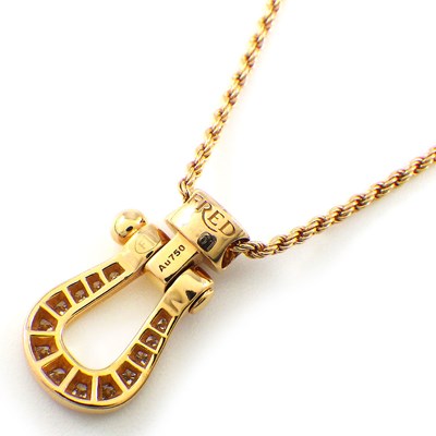 フレッド FRED ネックレス フォース10 ミディアム パヴェ ダイヤモンド K18PG 【中古】
