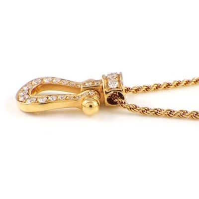 フレッド FRED ネックレス フォース10 ミディアム パヴェ ダイヤモンド K18PG 【中古】