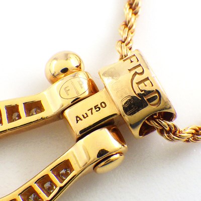 フレッド FRED ネックレス フォース10 ミディアム パヴェ ダイヤモンド K18PG 【中古】