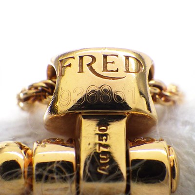 フレッド FRED ネックレス フォース10 ミディアム パヴェ ダイヤモンド K18PG 【中古】