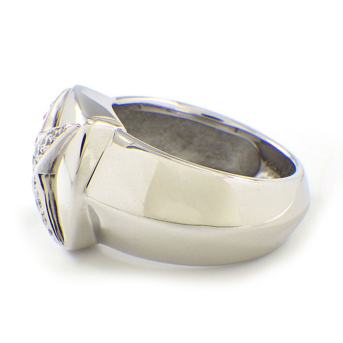 モーブッサン MAUBOUSSIN リング スクエア クロス ダイヤモンド K18WG 12.5号 / #53 【中古】