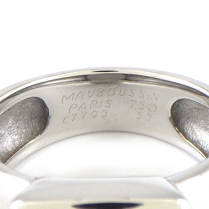 モーブッサン MAUBOUSSIN リング スクエア クロス ダイヤモンド K18WG 12.5号 / #53 【中古】