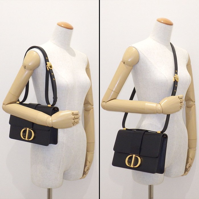 ディオール Dior ショルダーバッグ 30 モンテーニュ M9203UMOS_M911 ブラック ボックスカーフスキン ゴールド金具 【中古】