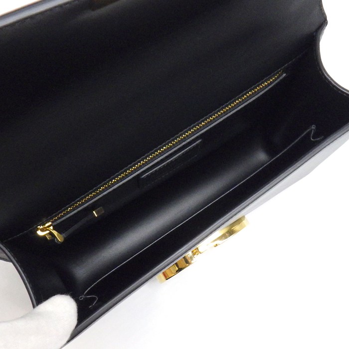 ディオール Dior ショルダーバッグ 30 モンテーニュ M9203UMOS_M911 ブラック ボックスカーフスキン ゴールド金具 【中古】