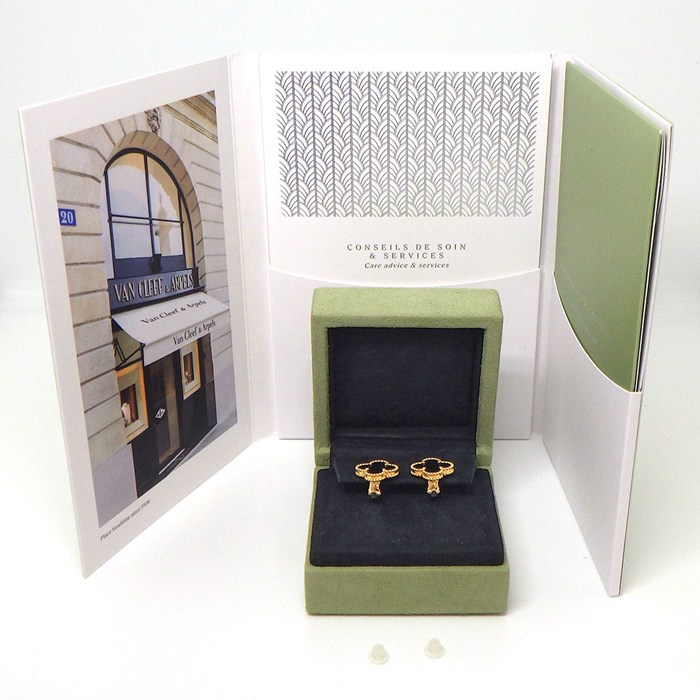 ヴァンクリーフ&アーペル Van Cleef & Arpels ピアス ヴィンテージアルハンブラ VCARA44200 オニキス K18YG 【中古】
