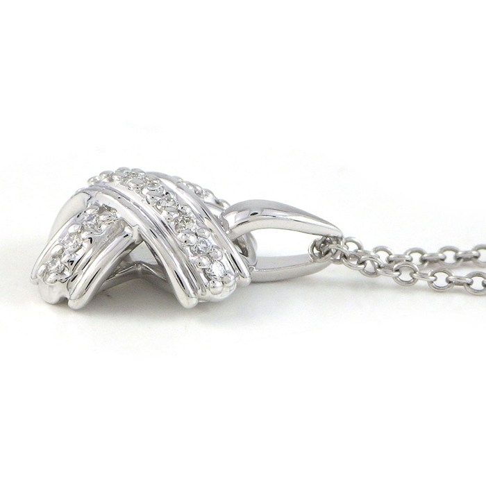 ティファニー Tiffany & Co. ネックレス シグネチャー クロス X ダイヤモンド K18WG 【中古】