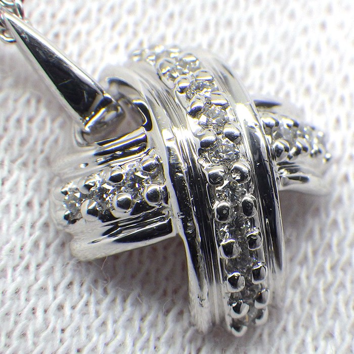 ティファニー Tiffany & Co. ネックレス シグネチャー クロス X ダイヤモンド K18WG 【中古】