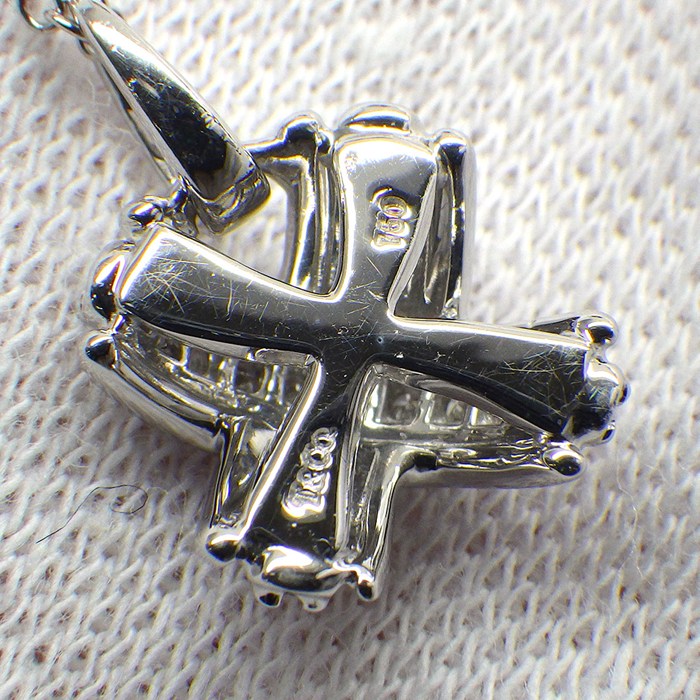 ティファニー Tiffany & Co. ネックレス シグネチャー クロス X ダイヤモンド K18WG 【中古】