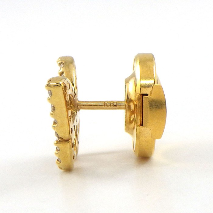【ダイヤモンド】 ピンブローチ バタフライ モチーフ ラウンドブリリアントカット ダイヤモンド 計0.29ct K18YG 【中古】