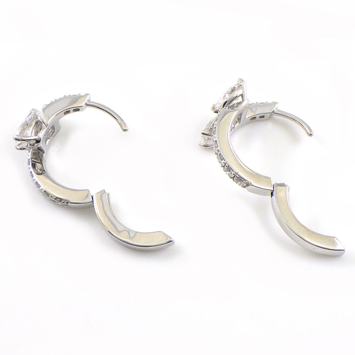 グラフ Graff GRAFF ピアス デュエット RGE1564 フープ ペアシェイプ/ラウンド ダイヤモンド 計1.1ct K18WG 【箱・保付き】 【中古】
